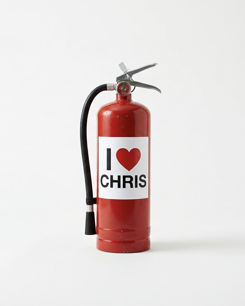 I Love Chris Fire Extinguisher