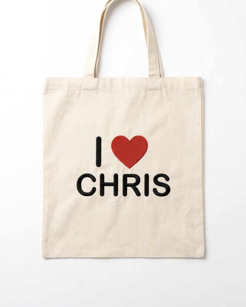 I Love Chris Tote Bag